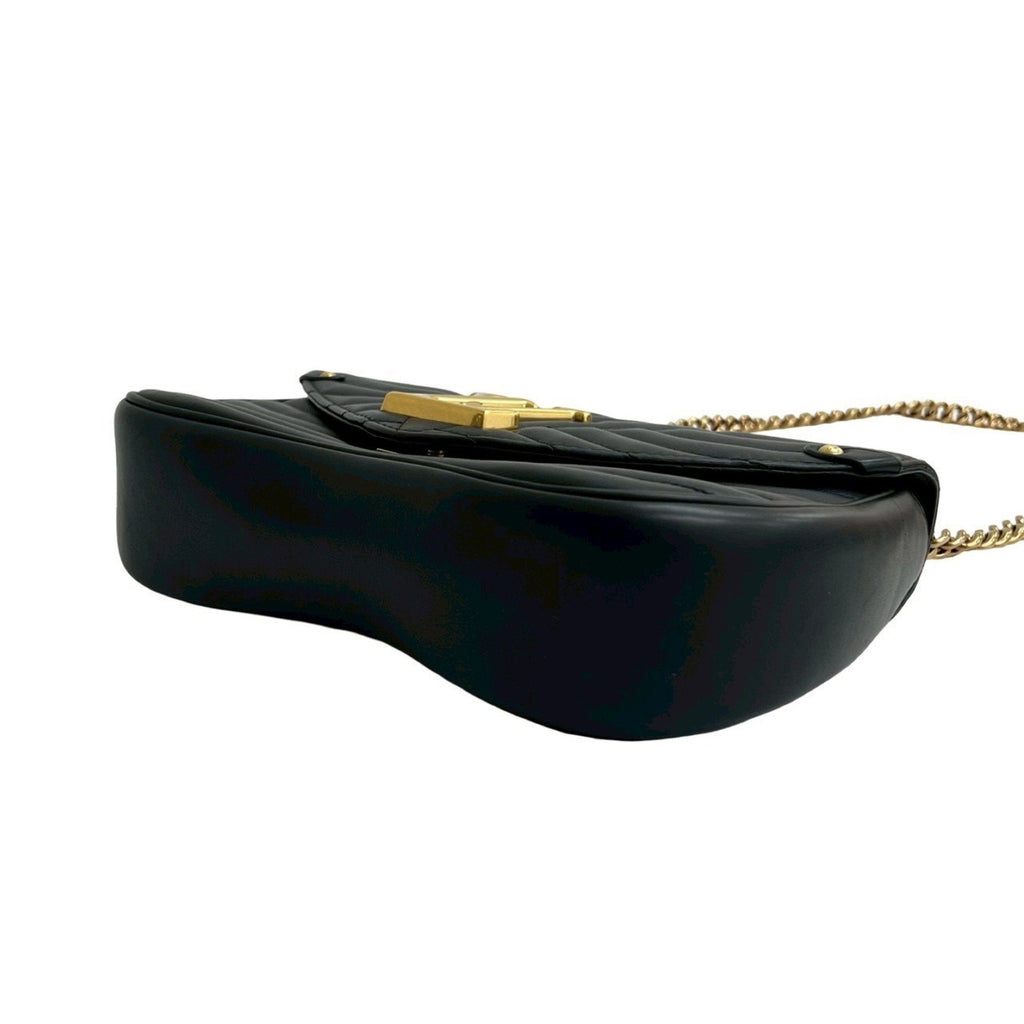 Louis Vuitton Black Leather Handbag Shoulder Bag