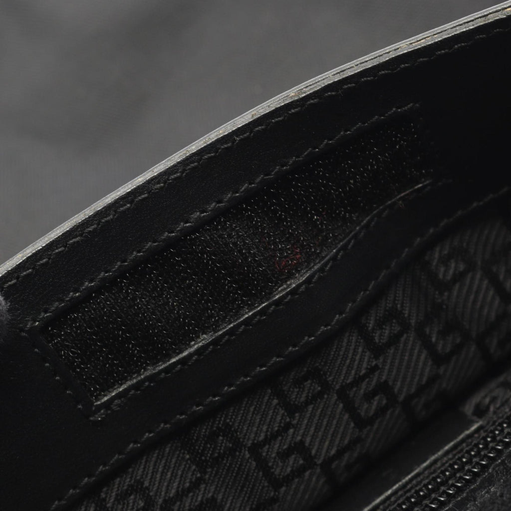 Gucci Black Canvas Leather Shoulder Bag (Pre-Owned)