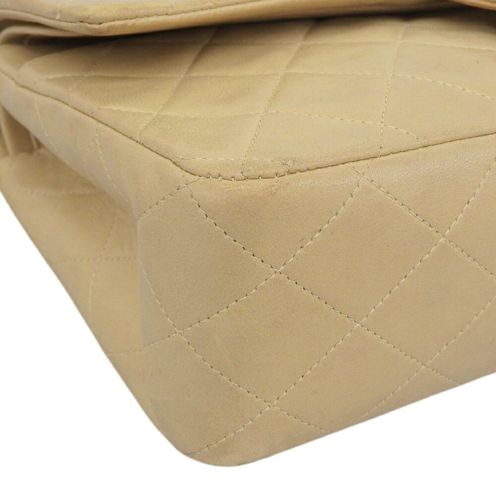 Chanel Beige Leather Shoulder Bag