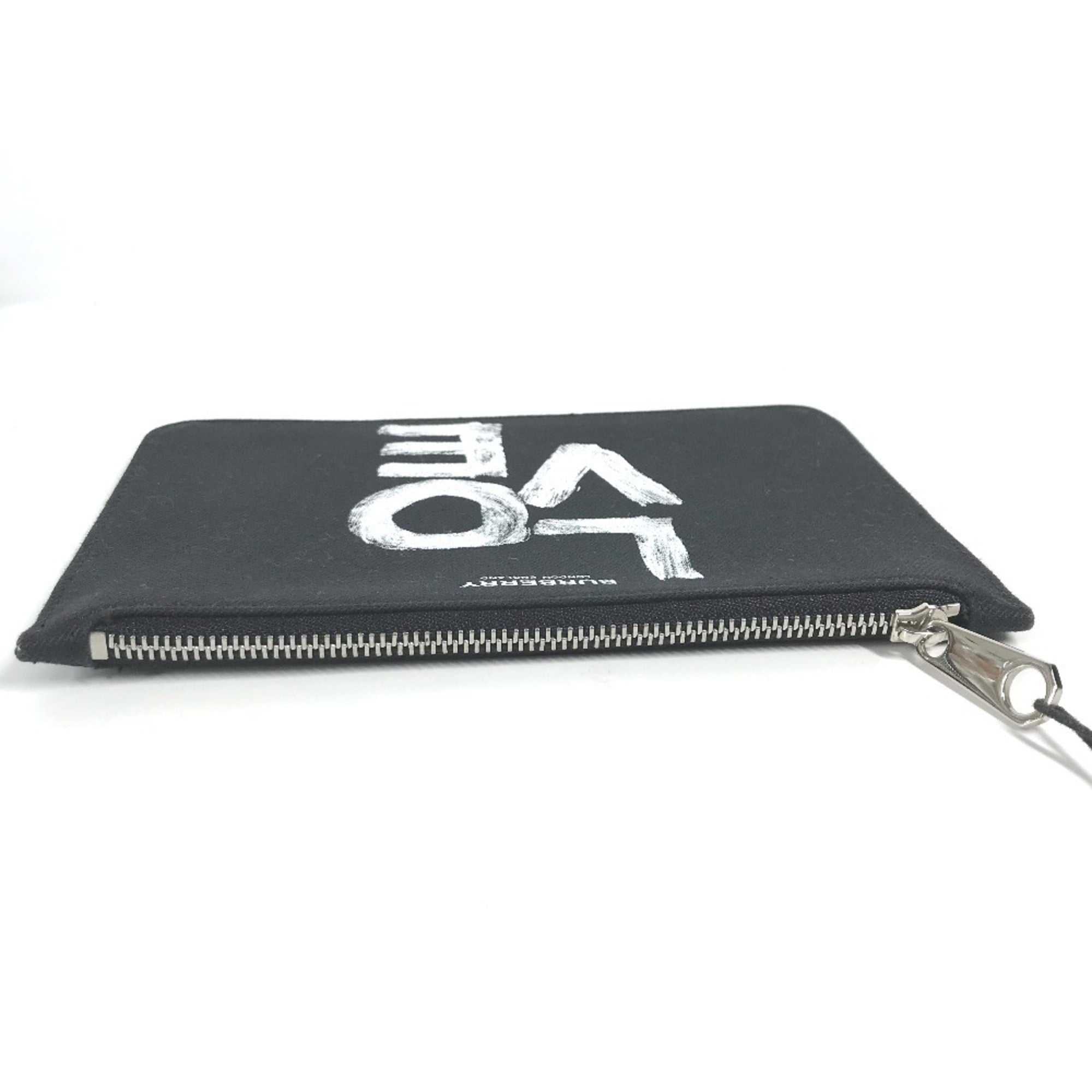 Burberry Black White Canvas Coin Purse/Coin Case