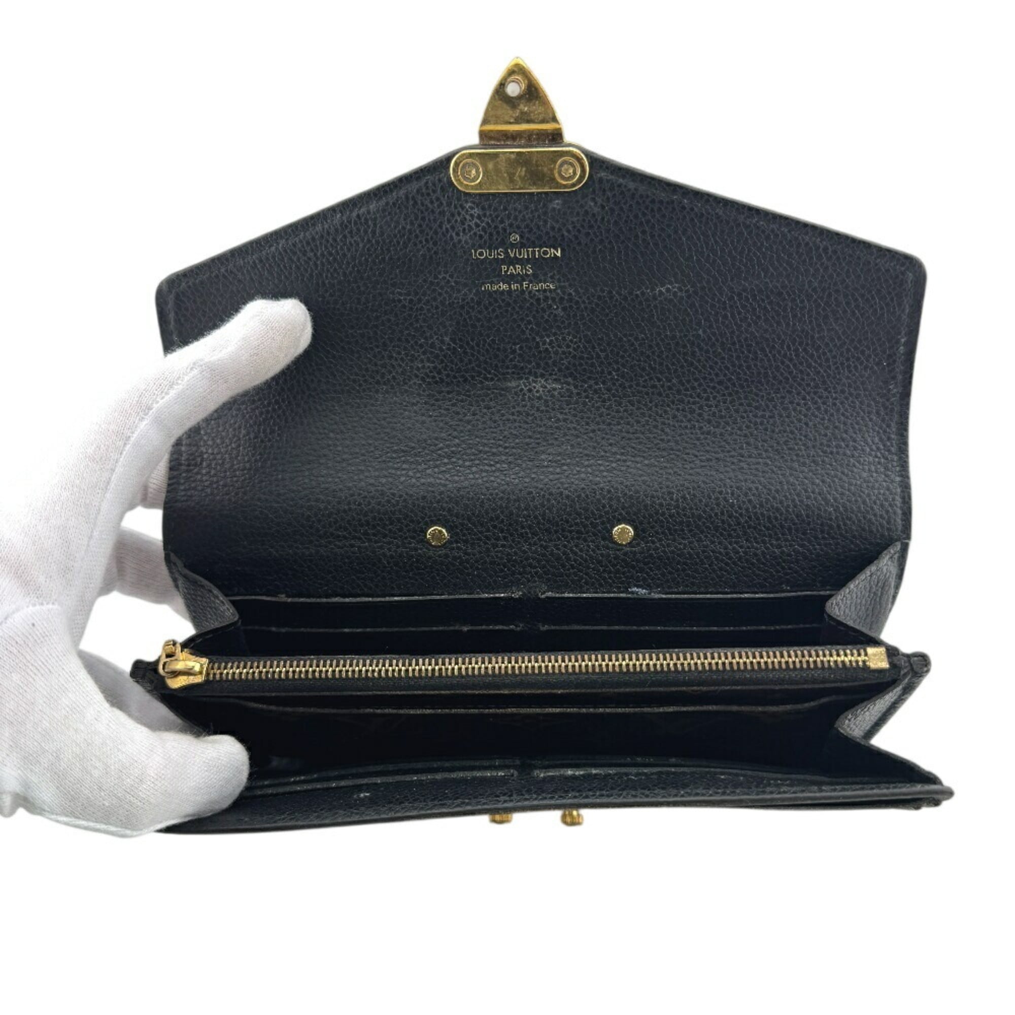 Louis Vuitton Black Brown Monogram Monogram Leather Long Wallet