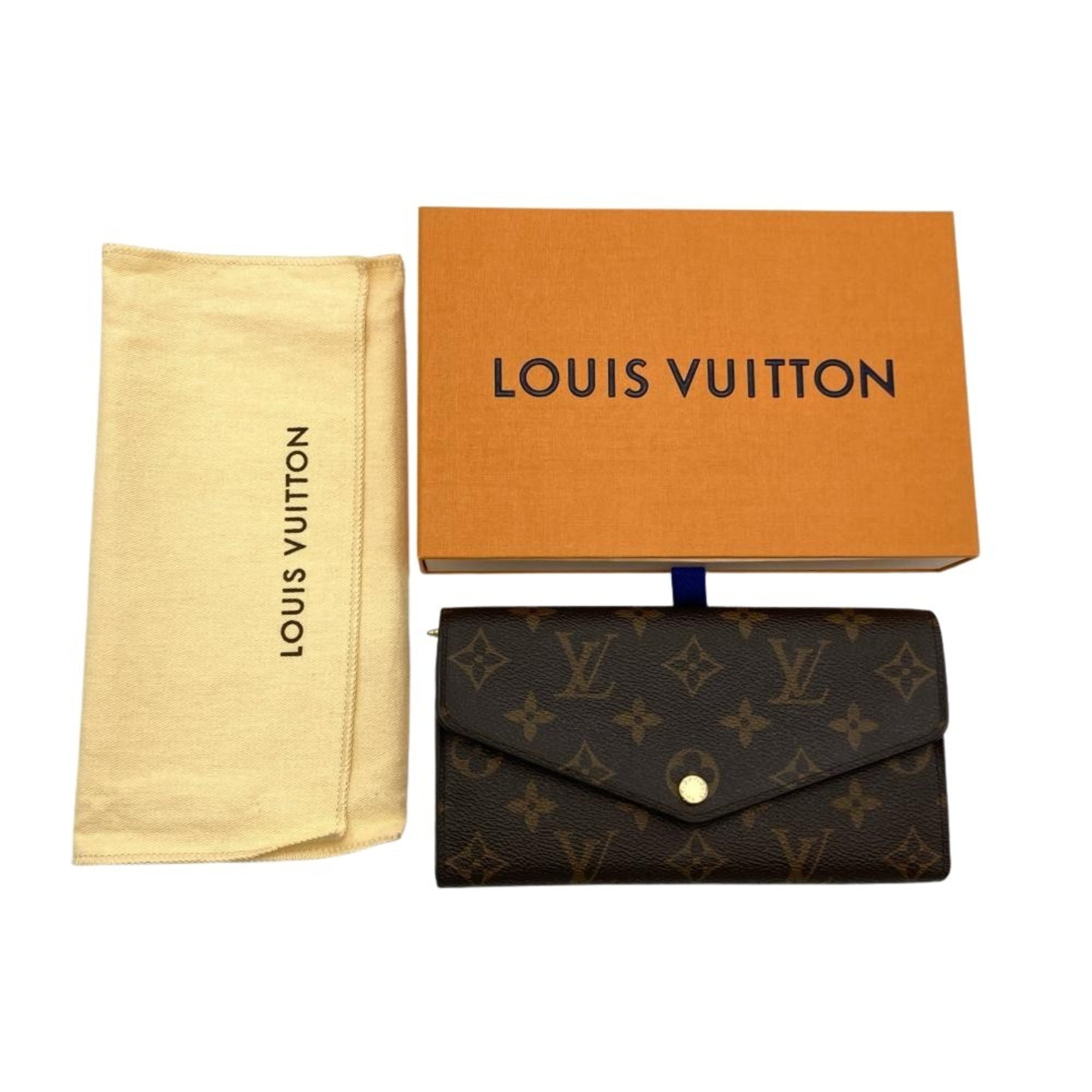 Louis Vuitton Brown Monogram Canvas Long Wallet (Tri-Fold)