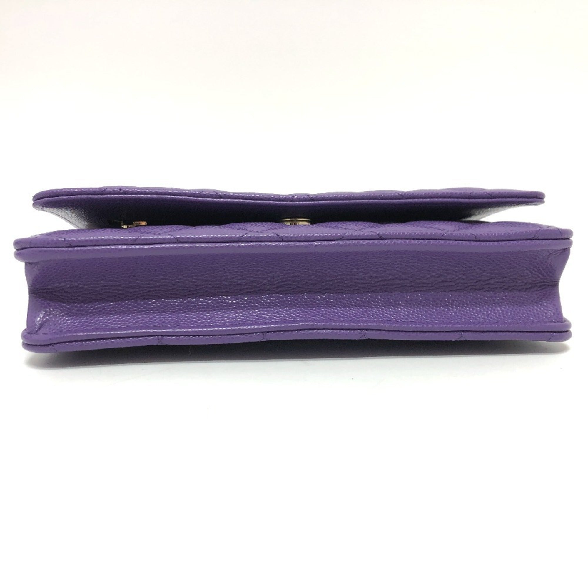Chanel Matelasse Purple Caviar Leather Shoulder Bag