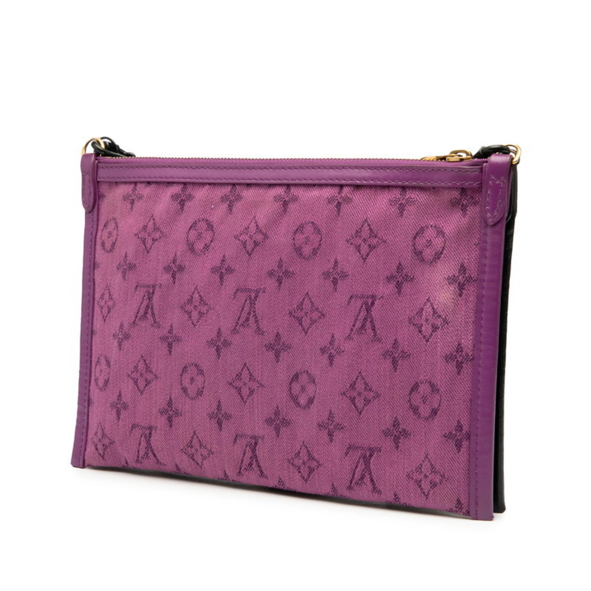 Louis Vuitton Brown Marron Purple Pvc Canvas Leather Shoulder Bag