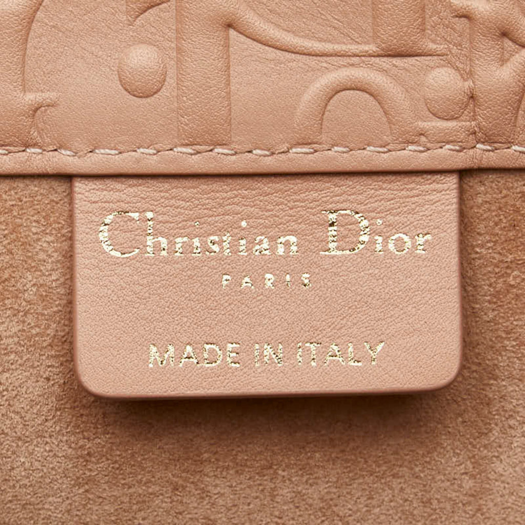 Christian Dior Pink Beige Leather Handbag Tote Bag (Pre-Owned)