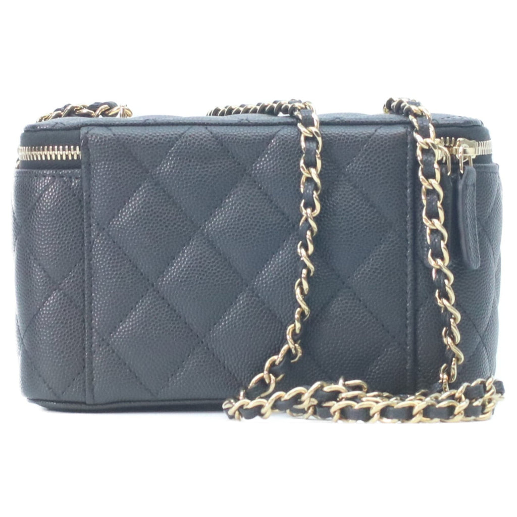 Chanel Black Grained Calfskin Shoulder Bag