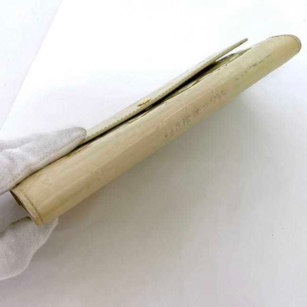 Louis Vuitton Beige Blanc Corail Vernis Leather Long Wallet