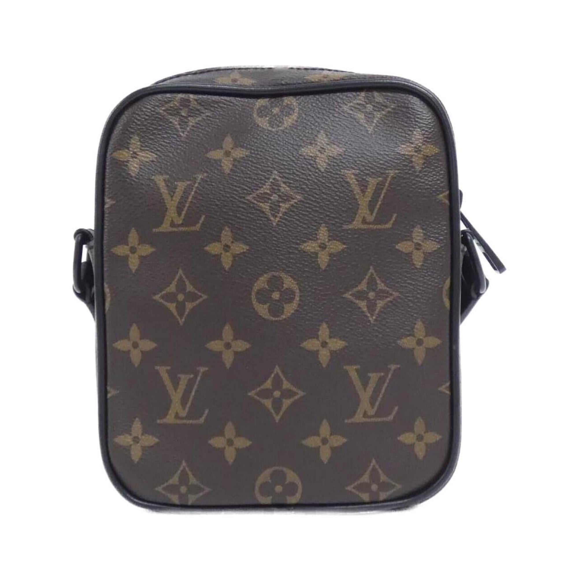 Louis Vuitton Black Brown Marron Coated Canvas Shoulder Bag