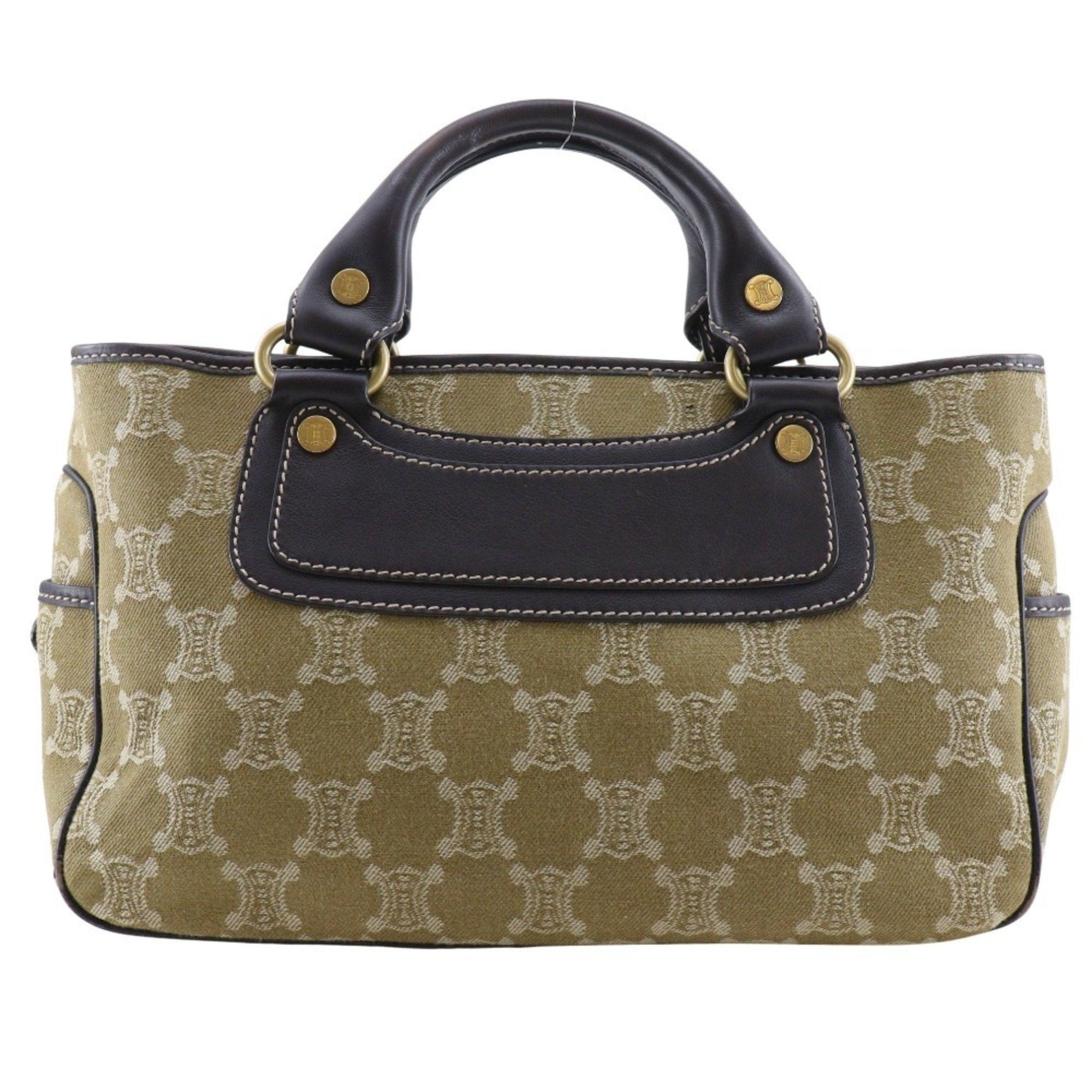 Celine Khaki Canvas Handbag