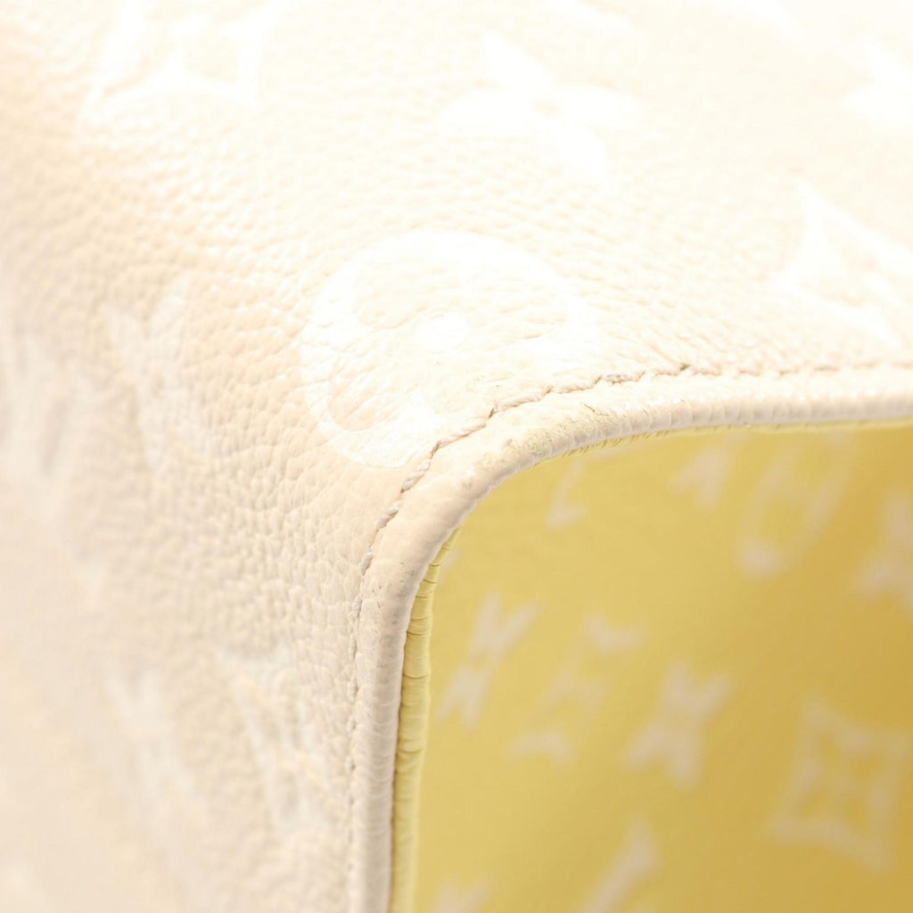 Louis Vuitton Beige Pink Rose Yellow Leather Handbag