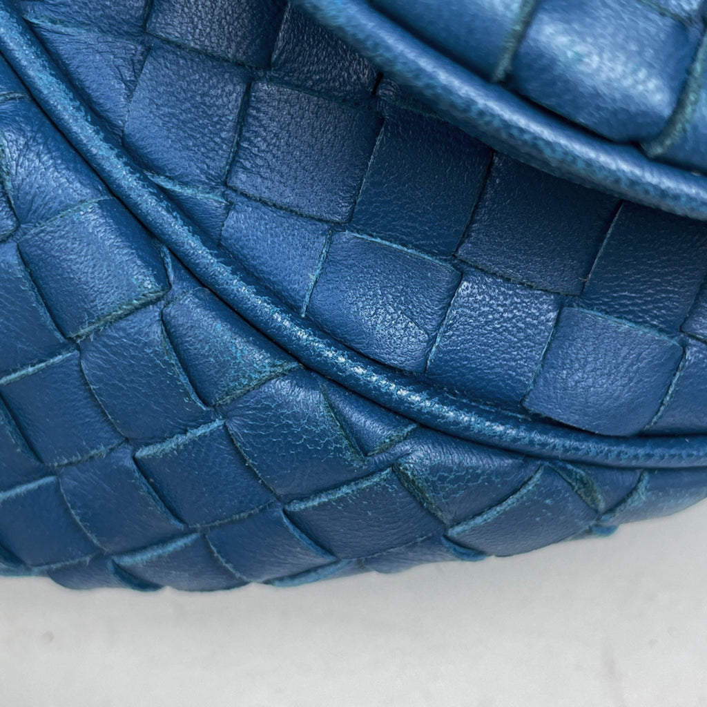 Bottega Veneta Blue Leather Shoulder Bag