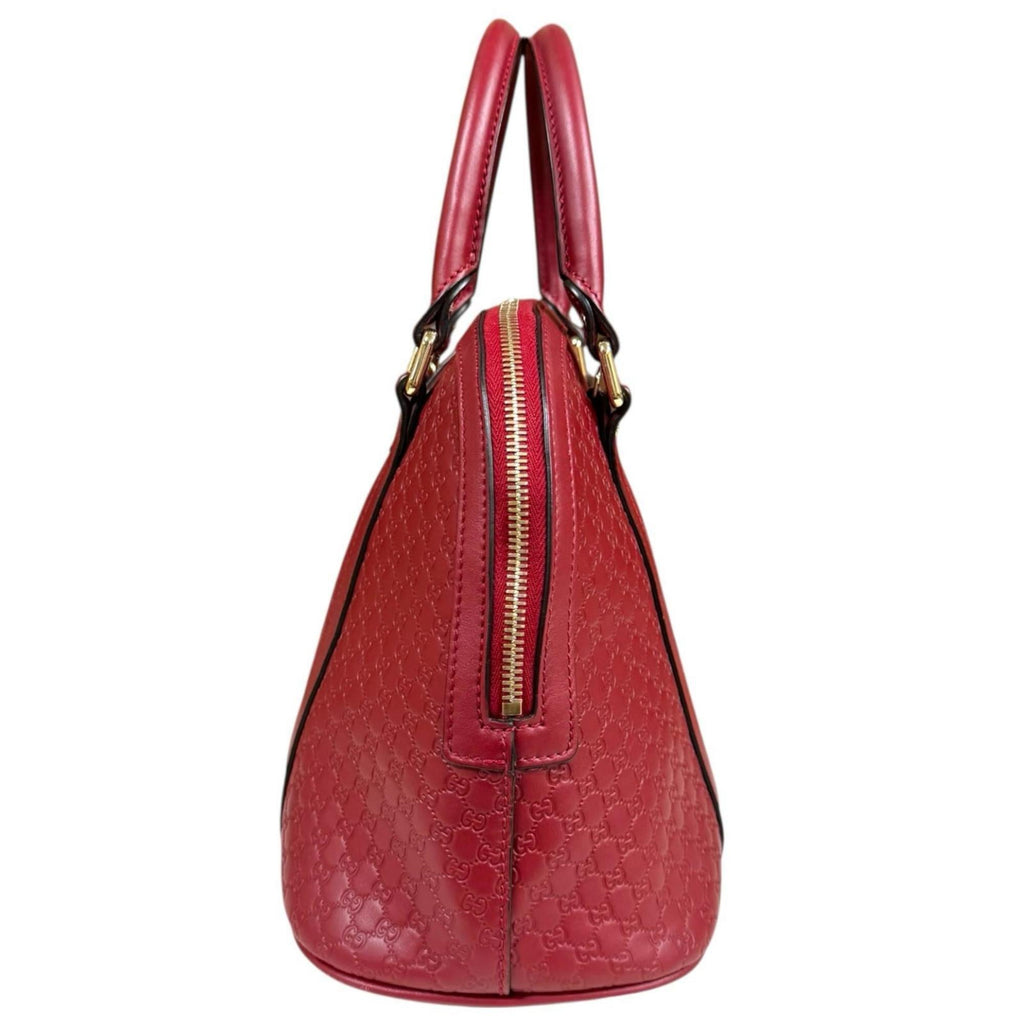 Gucci Red Color Leather Handbag Shoulder Bag (Pre-Owned)