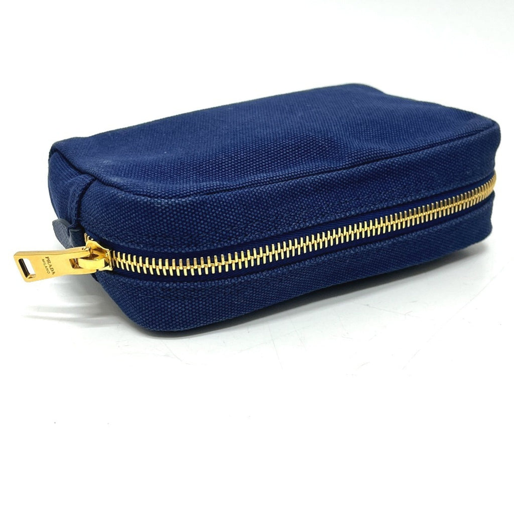 Prada Blue Canvas Pouch