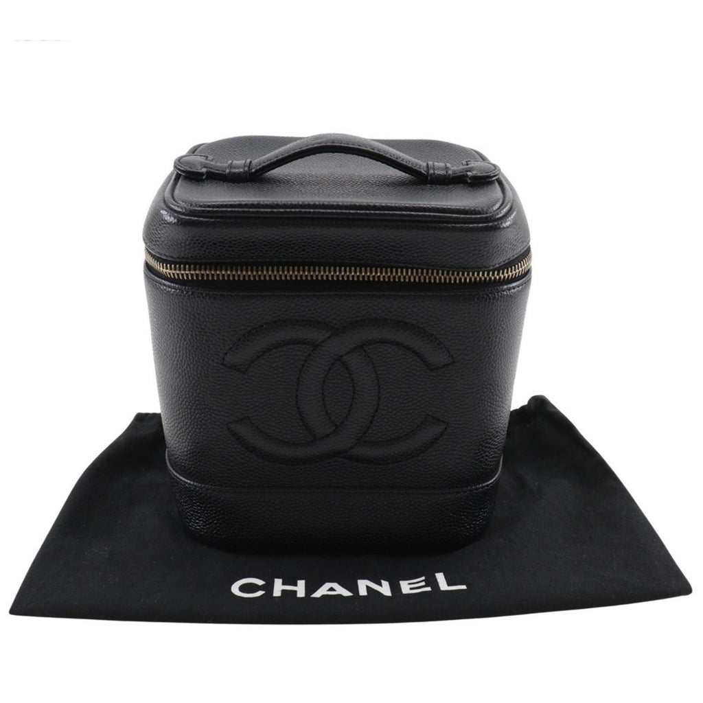 Chanel Black Caviar Leather Handbag Pouch