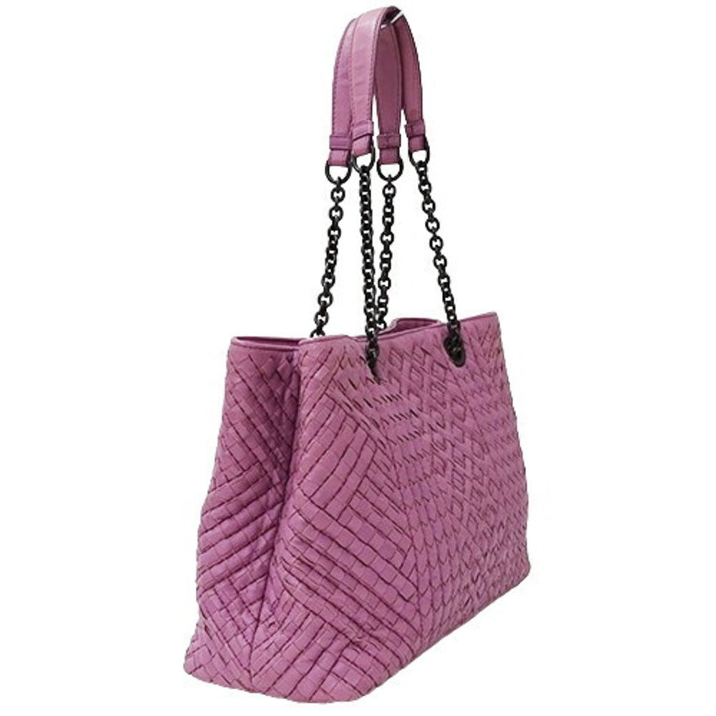 Bottega Veneta Pink Purple Leather Tote Bag