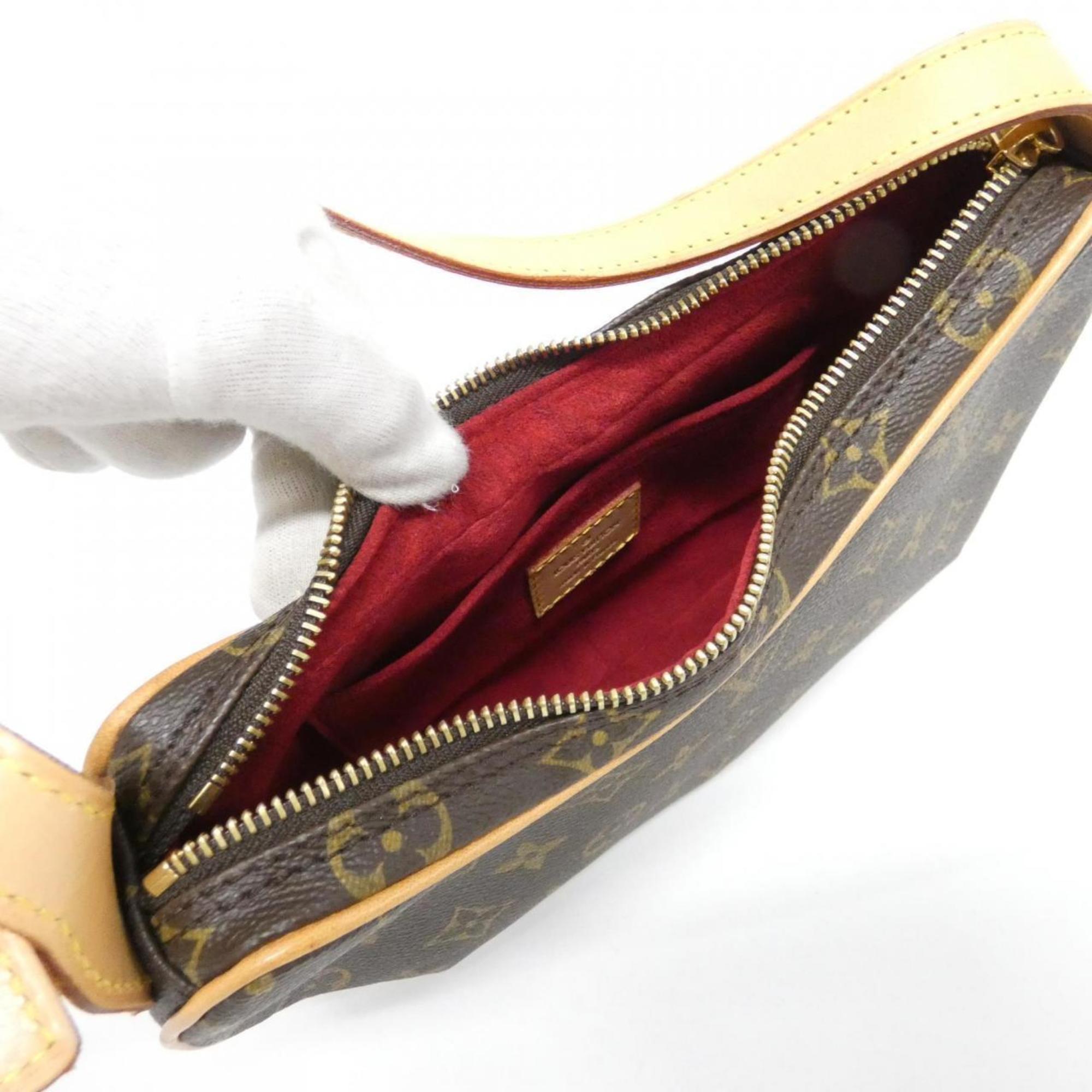 Louis Vuitton Marron Coated Canvas Pochette Shoulder Bag