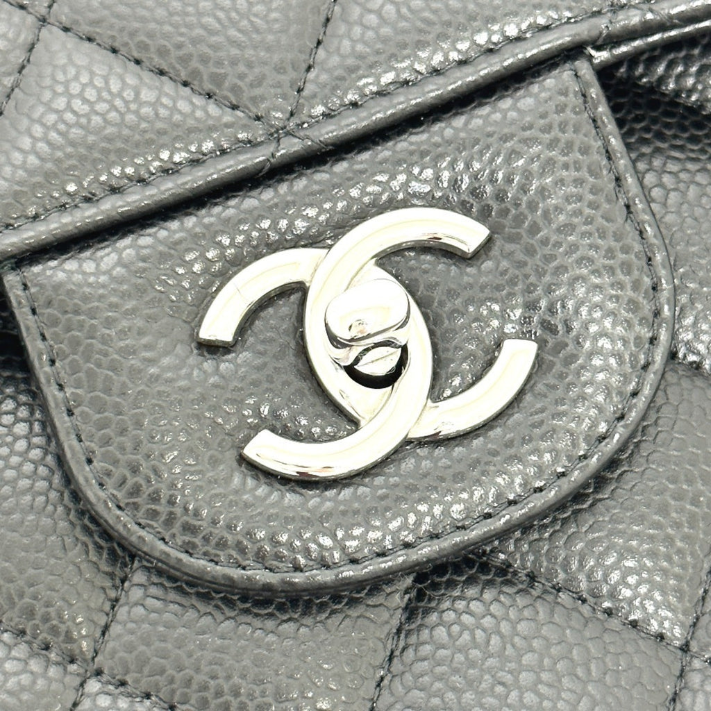 Chanel Black Grained Calfskin Shoulder Bag