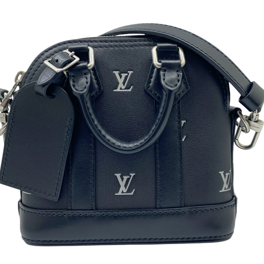 Louis Vuitton Black Leather Handbag Shoulder Bag