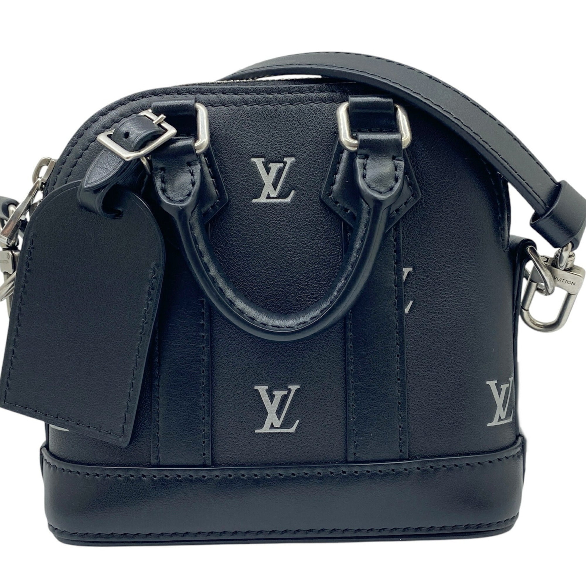 Louis Vuitton Black Leather Handbag Shoulder Bag
