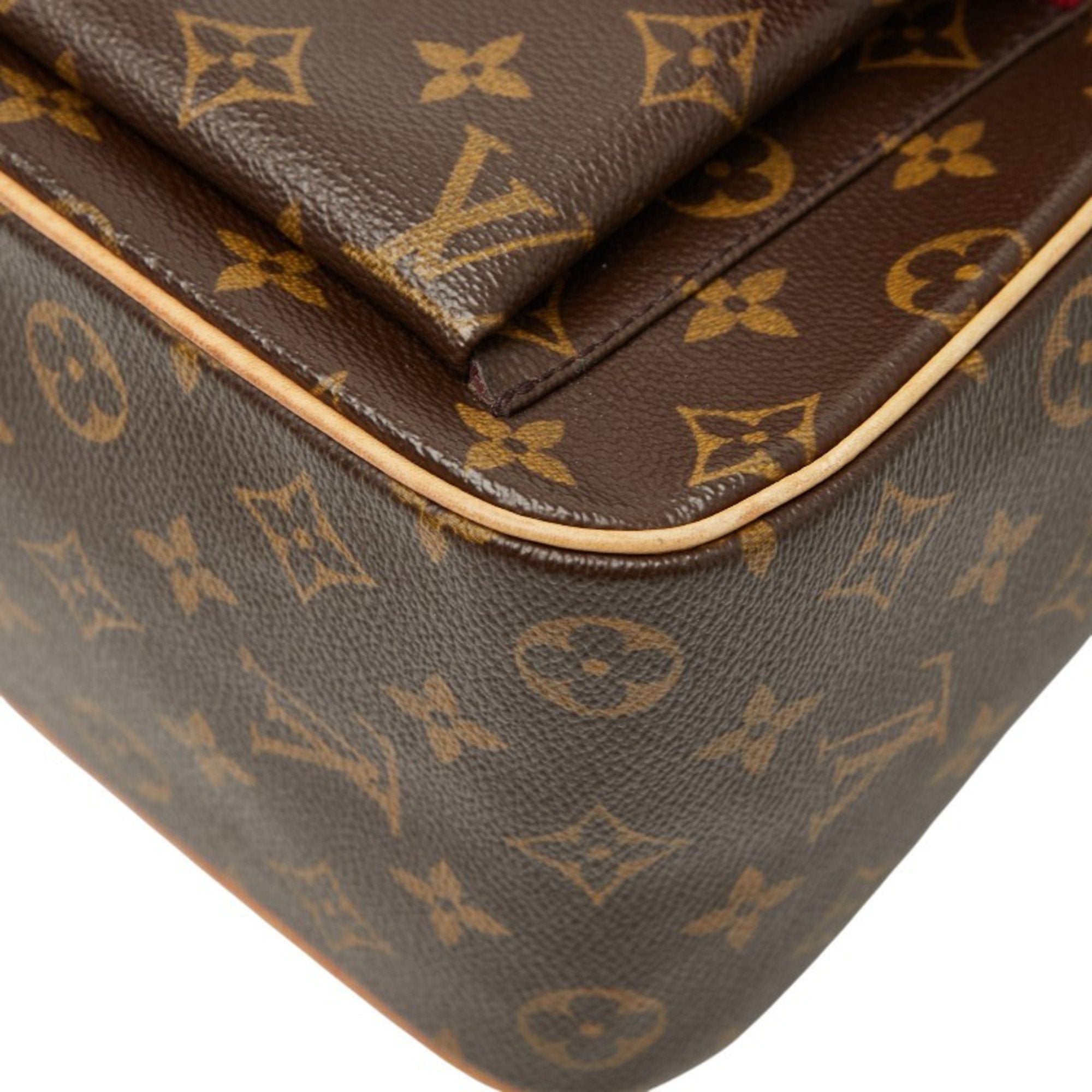 Louis Vuitton Brown Pvc Leather Handbag