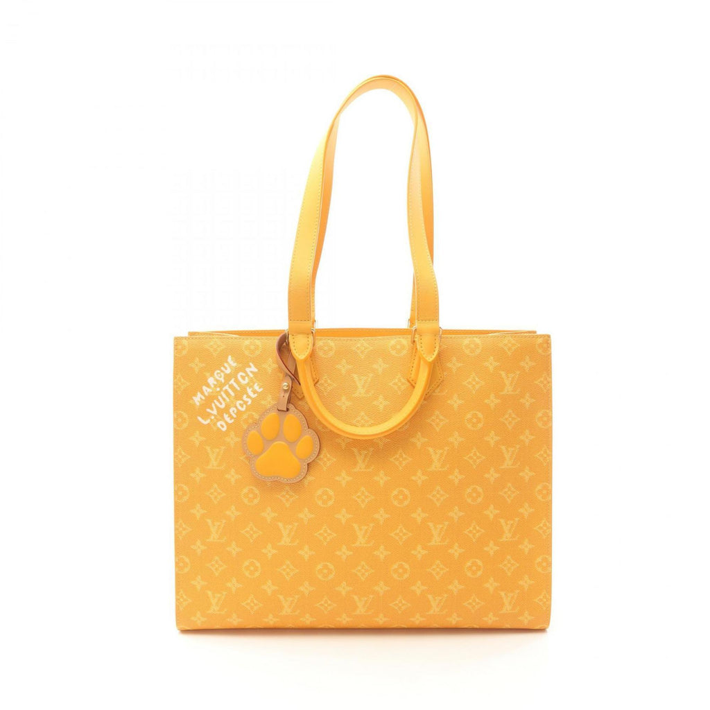Louis Vuitton Yellow Coated Canvas Leather Tote Bag