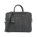 Louis Vuitton Black Leather Briefcase Handbag