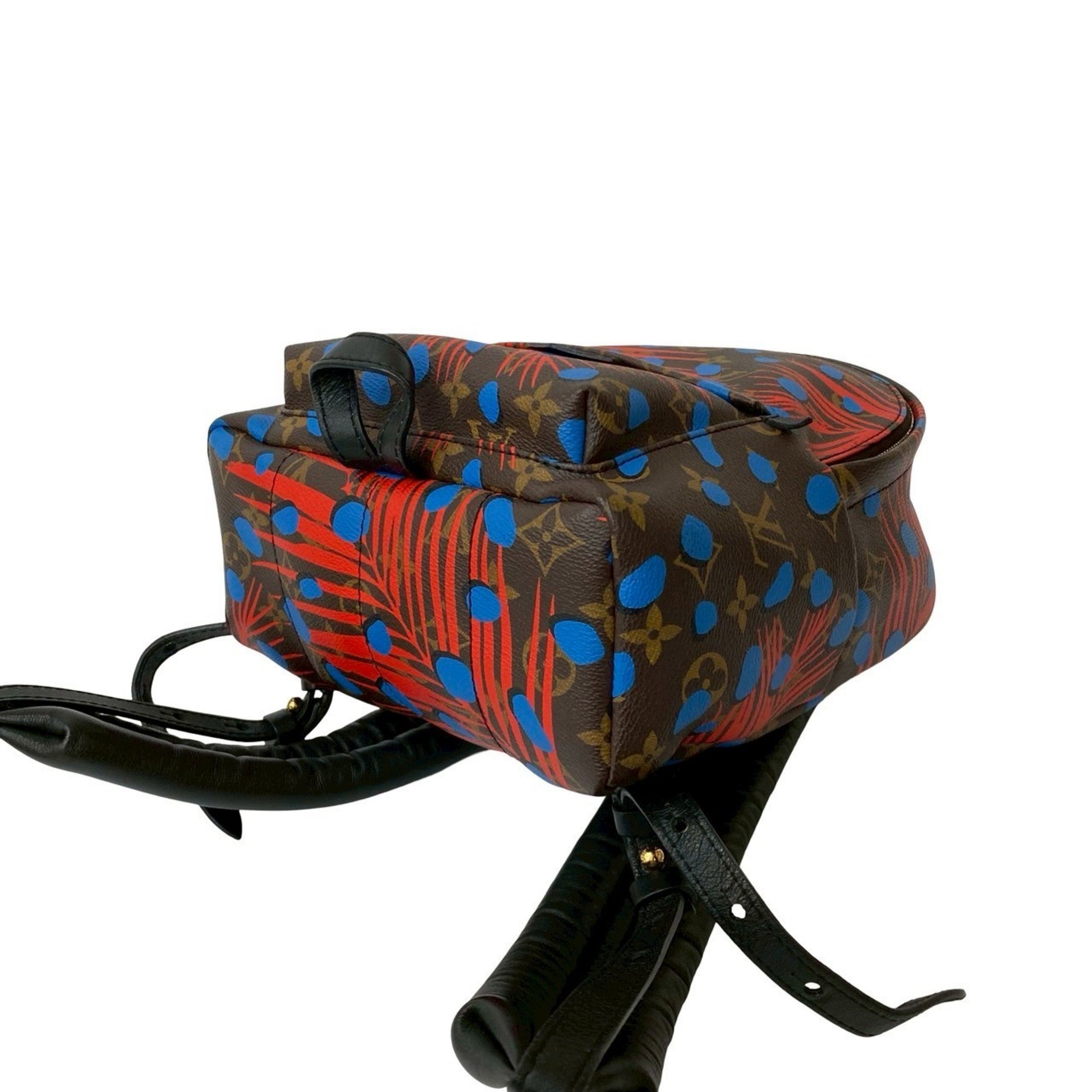 Louis Vuitton Blue Brown Red Color Leather Pvc Backpack