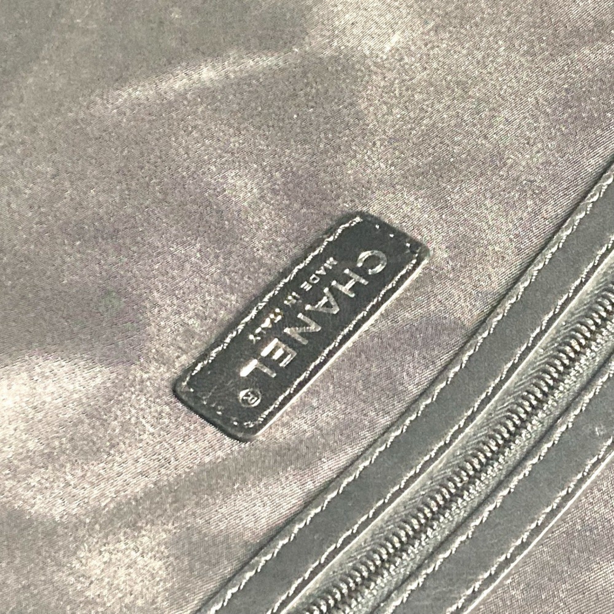 Chanel Black Knit Leather Shoulder Bag Tote Bag