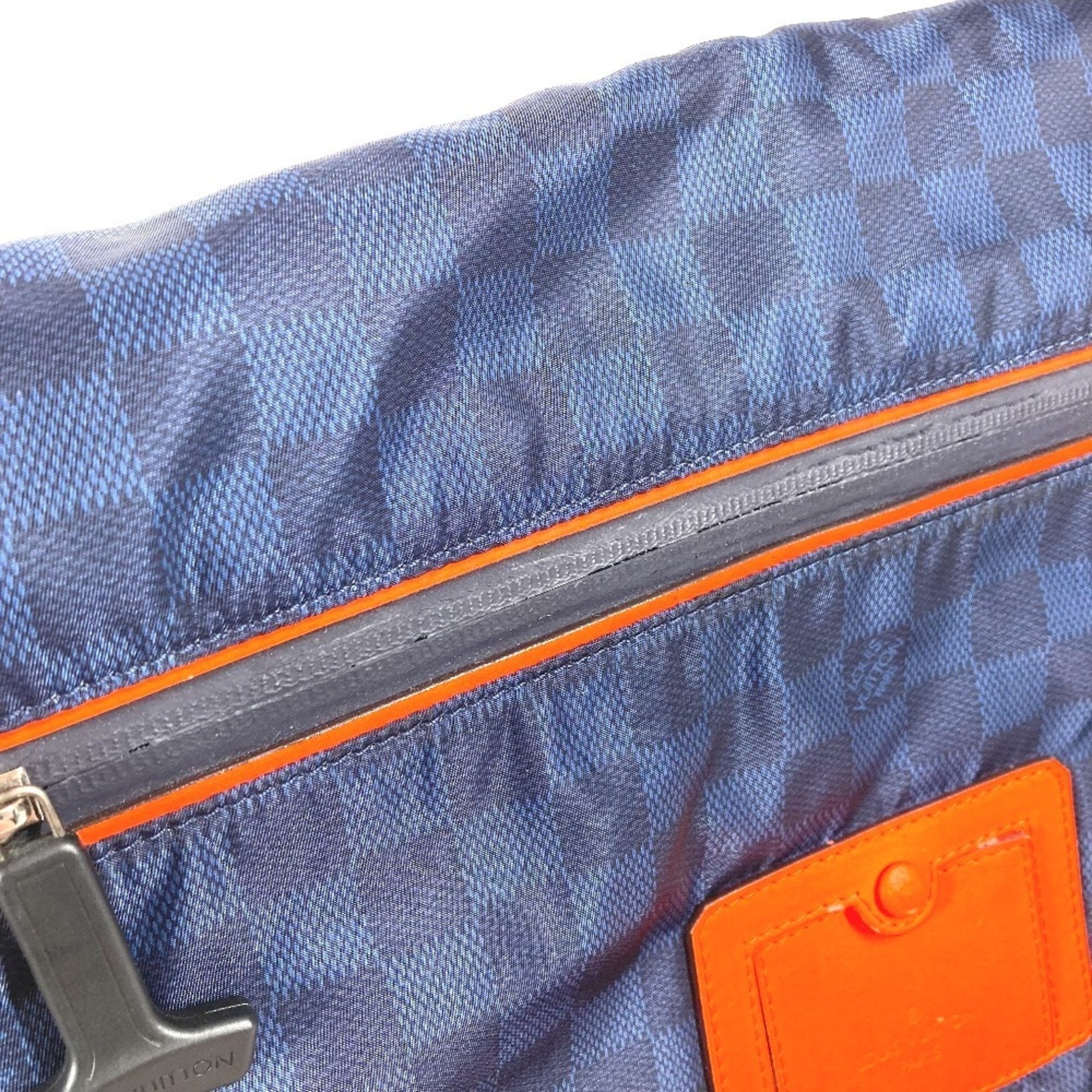 Louis Vuitton Navy Orange Leather Nylon Messenger Bag Shoulder Bag
