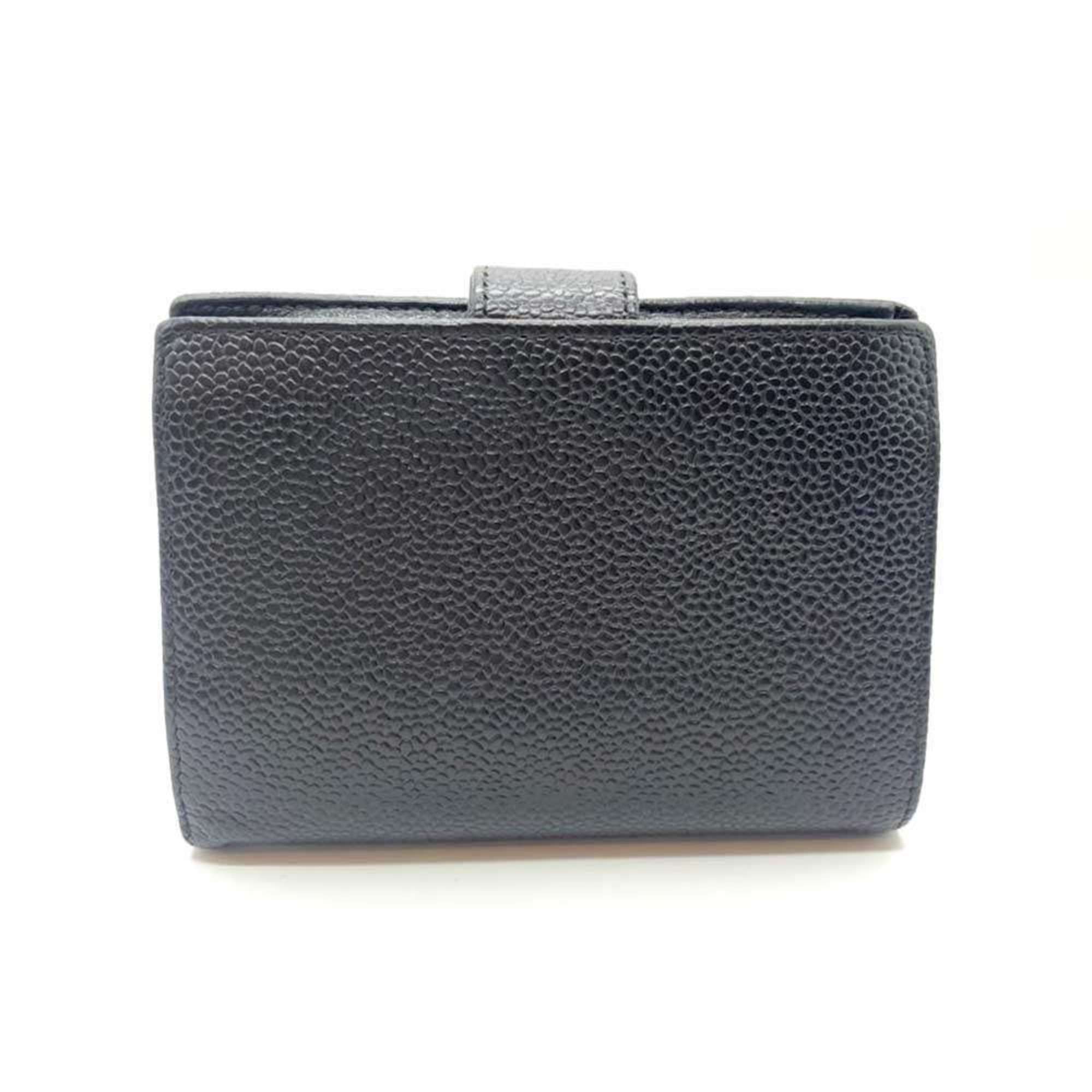 Chanel Black Grained Calfskin Wallet (Bi-Fold)