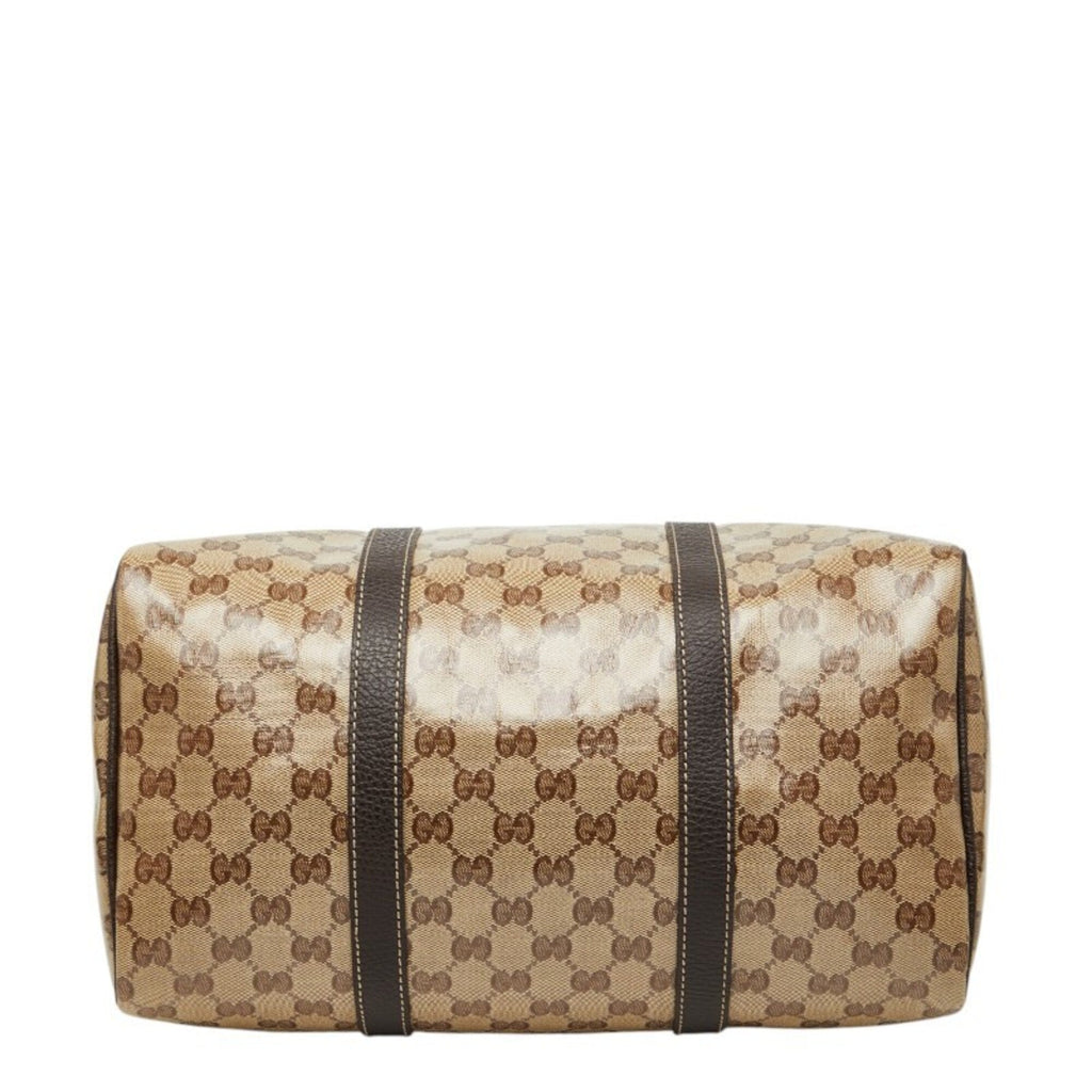 Gucci Beige Brown Pvc Leather Boston Bag Handbag (Pre-Owned)