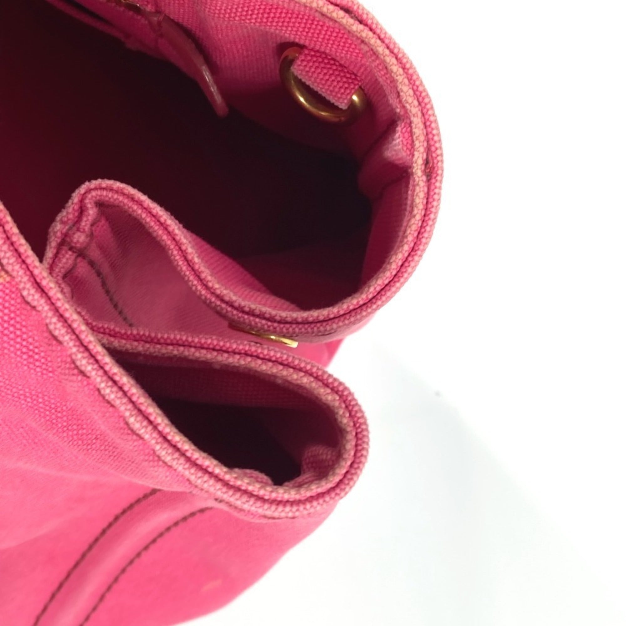 Prada Pink Canvas Handbag Tote Bag
