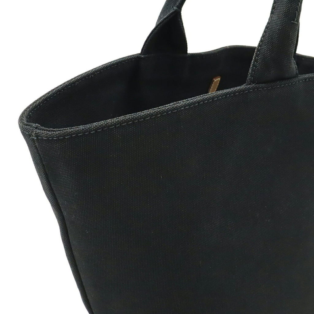 Prada Canapa Black Canvas Leather Handbag Tote Bag