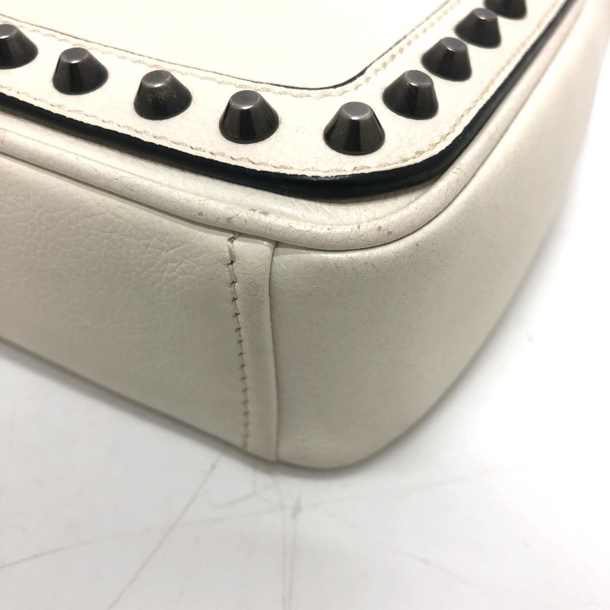 Prada White Leather Shoulder Bag