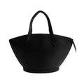 Louis Vuitton Black Leather Handbag Tote Bag