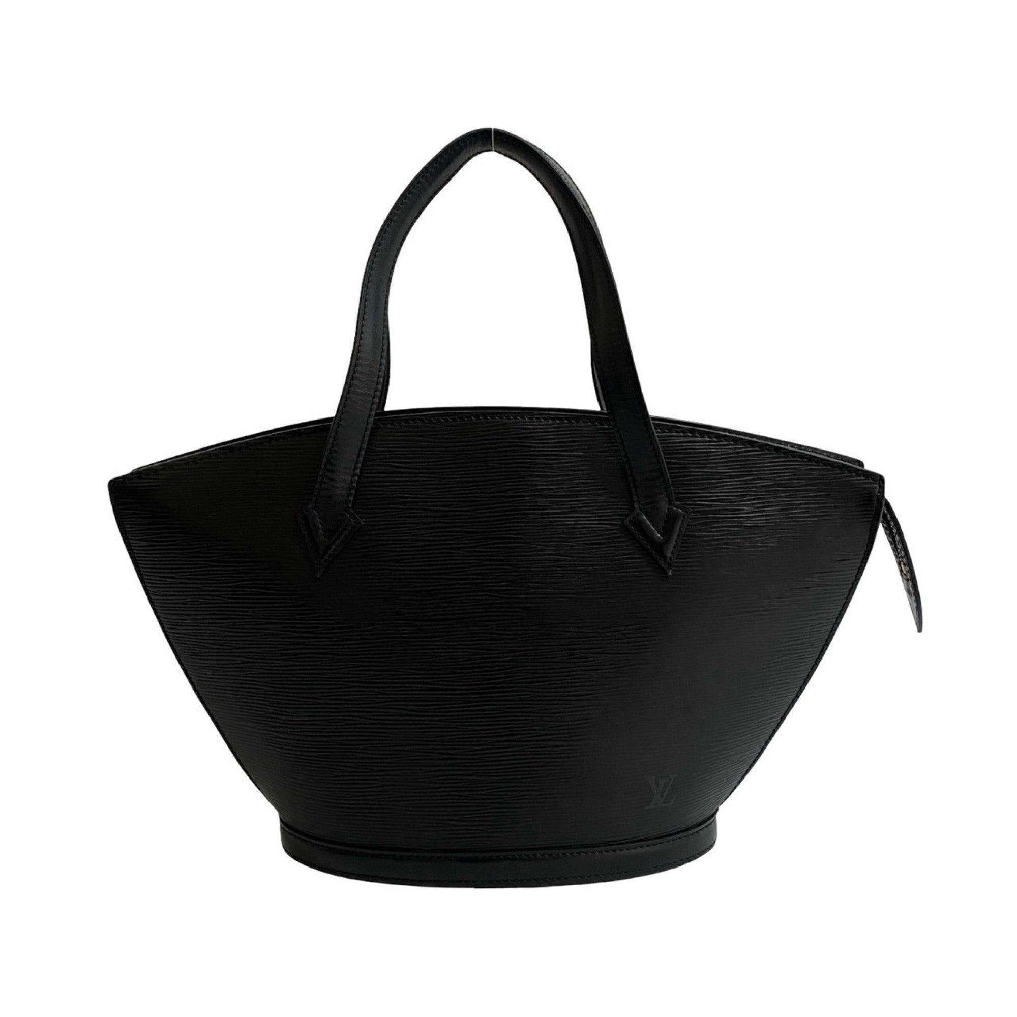 Louis Vuitton Black Leather Handbag Tote Bag