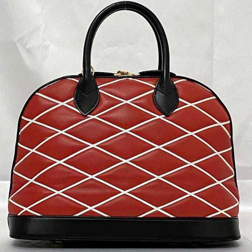 Louis Vuitton Black Red Color Leather Handbag Shoulder Bag