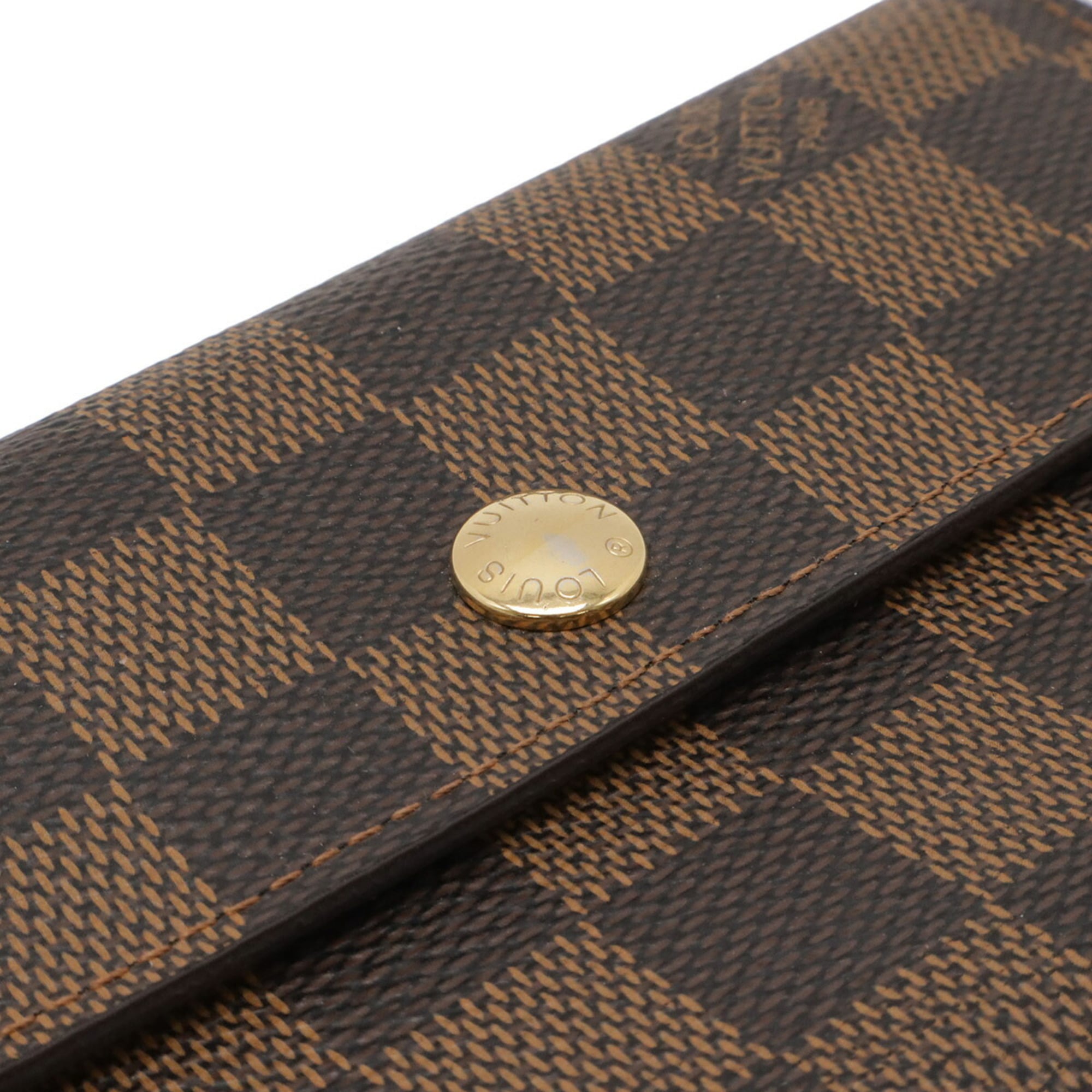 Louis Vuitton Brown Damier Canvas Pvc Damier Canvas Wallet (Tri-Fold)