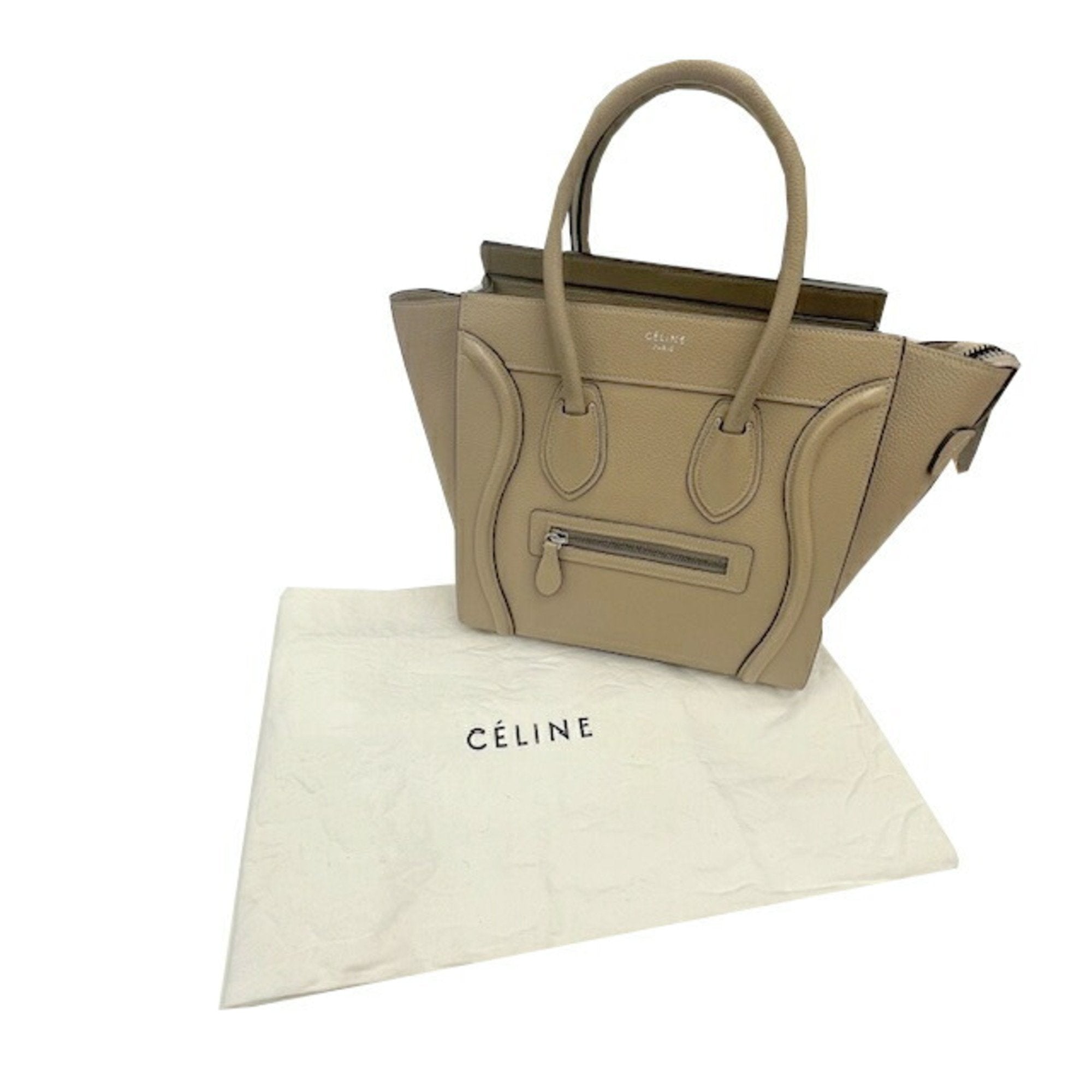 Celine Grayish Leather Handbag Tote Bag