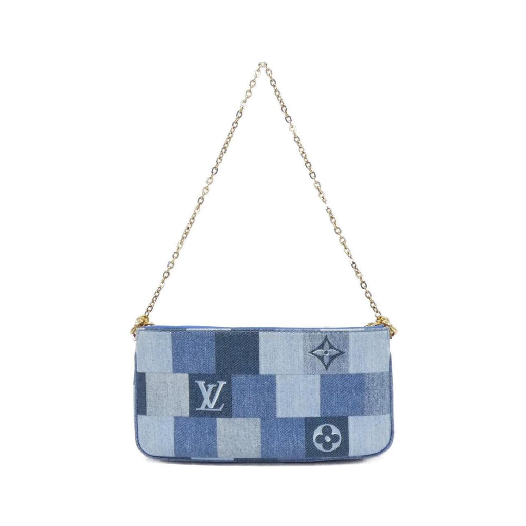 Louis Vuitton Blue Rouge Canvas Pochette Pouch Shoulder Bag