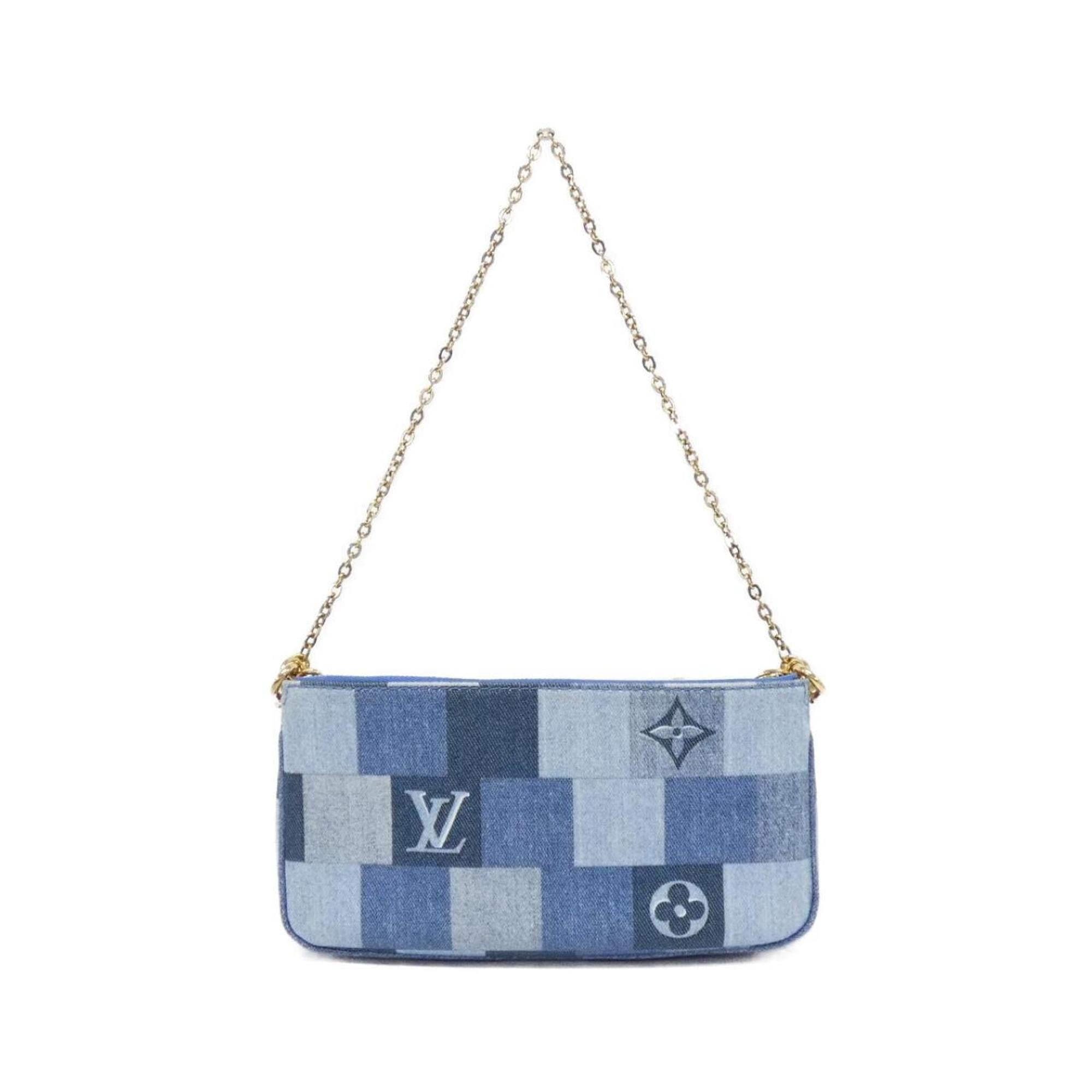 Louis Vuitton Blue Rouge Canvas Pochette Pouch Shoulder Bag