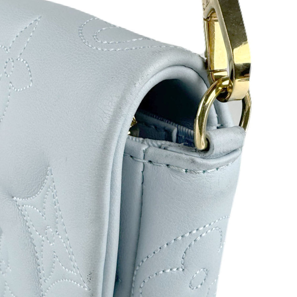 Louis Vuitton Light Blue Leather Handbag