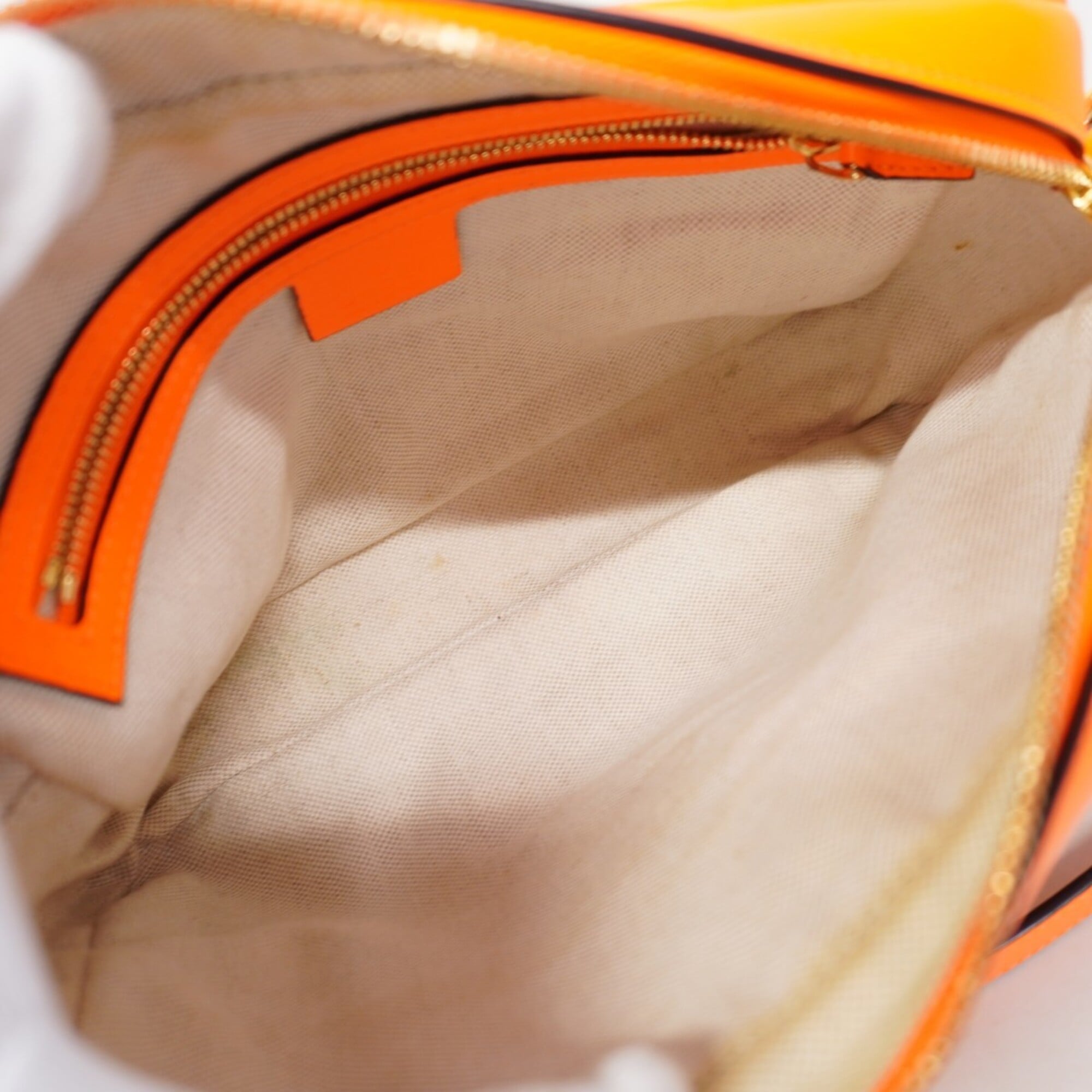 Gucci Multi-Color Orange Canvas Shoulder Bag (Pre-Owned)