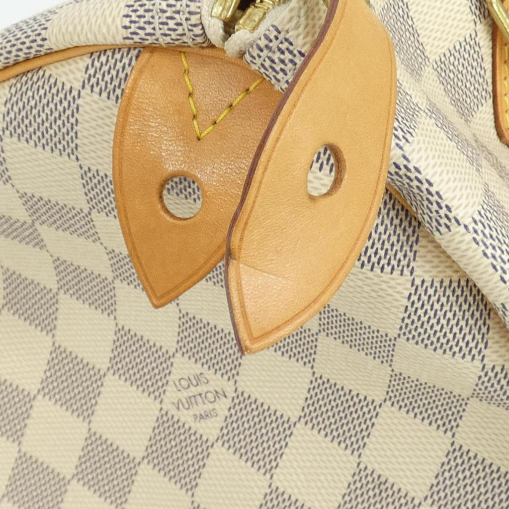 Louis Vuitton Azur White Coated Canvas Boston Bag