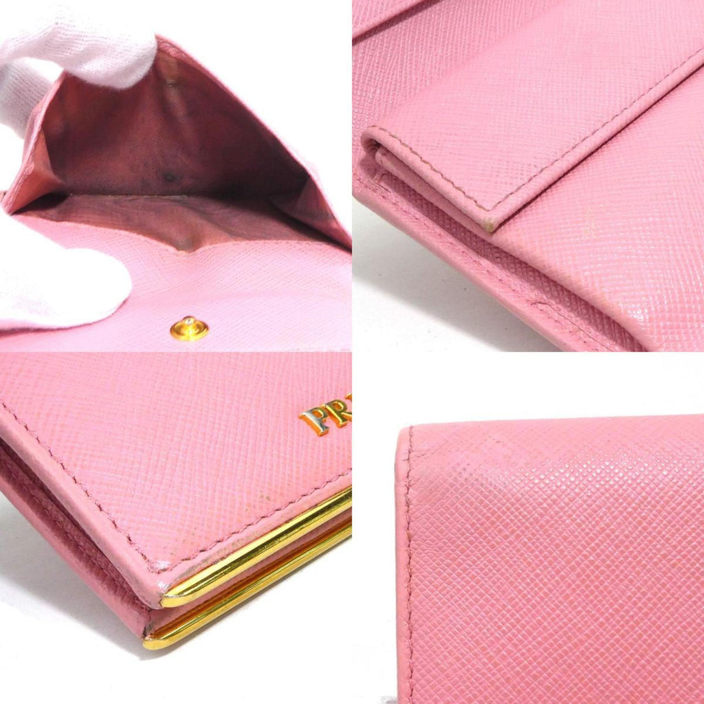 Prada Pink Leather Wallet (Bi-Fold)