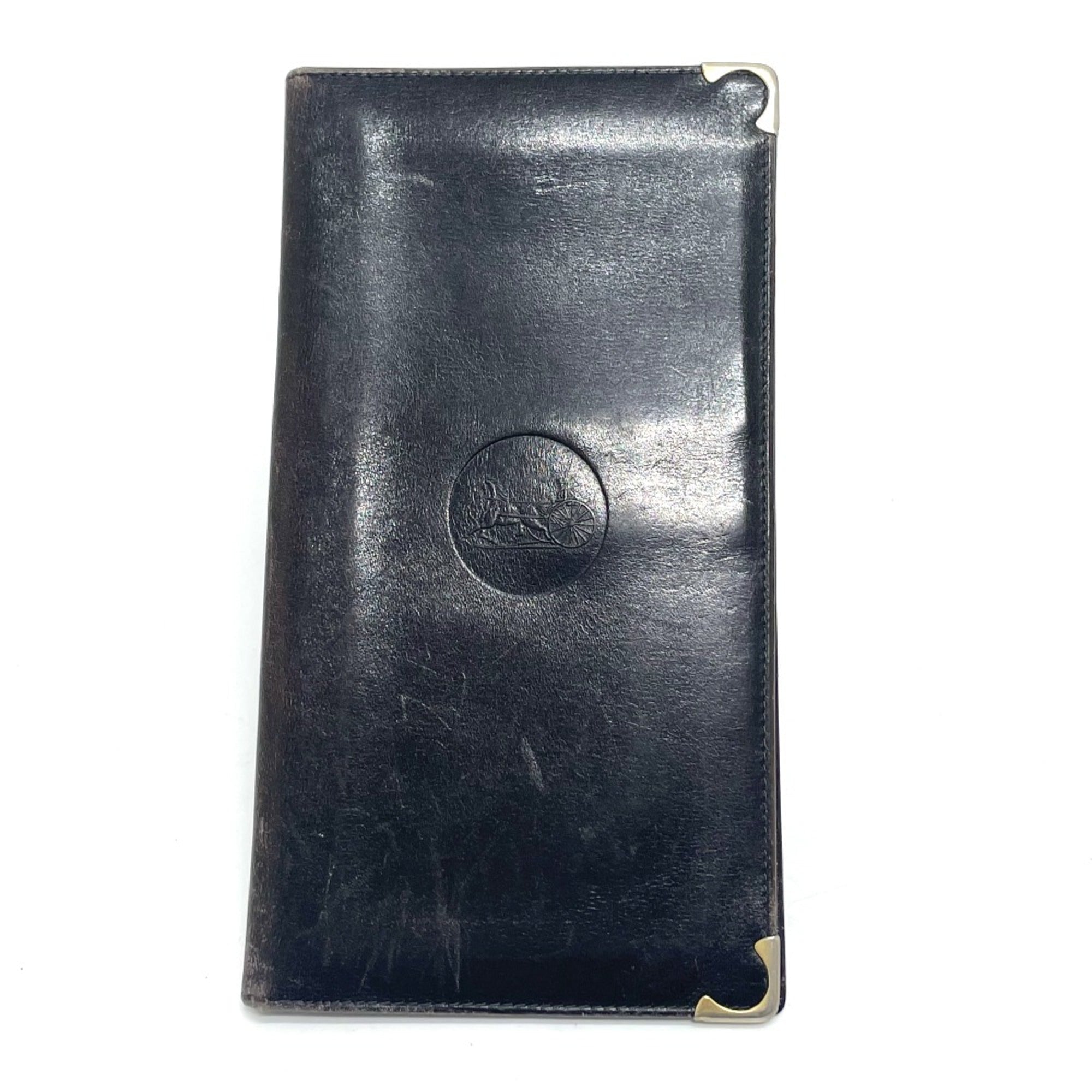 Celine Black Leather Long Wallet (Bi-Fold)