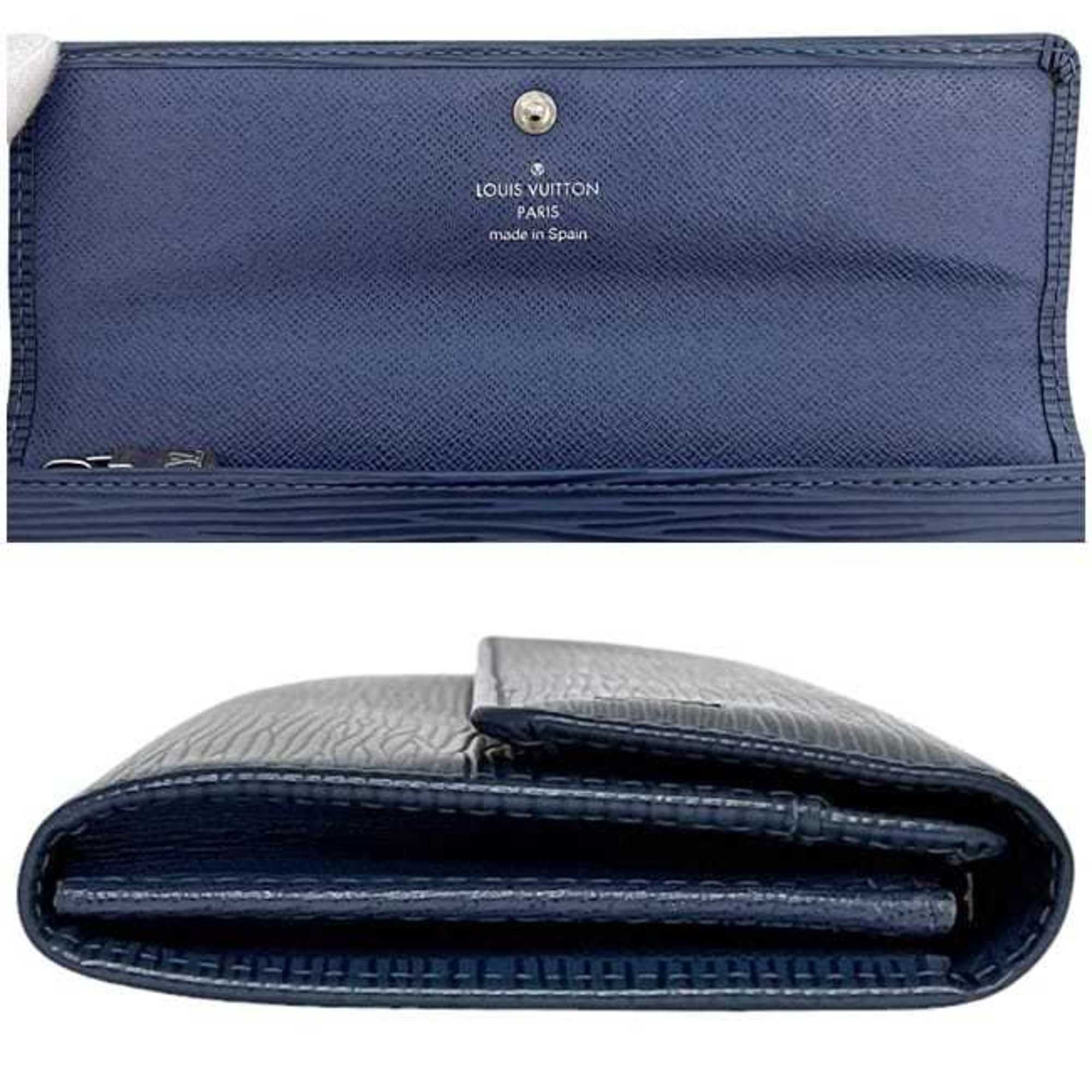 Louis Vuitton Blue Myrtille Epi Leather Long Wallet