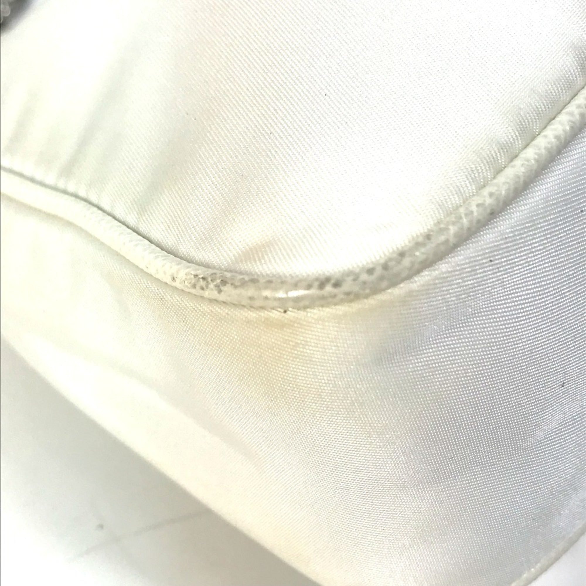 Prada Beige White Yellow Nylon Pouch Shoulder Bag