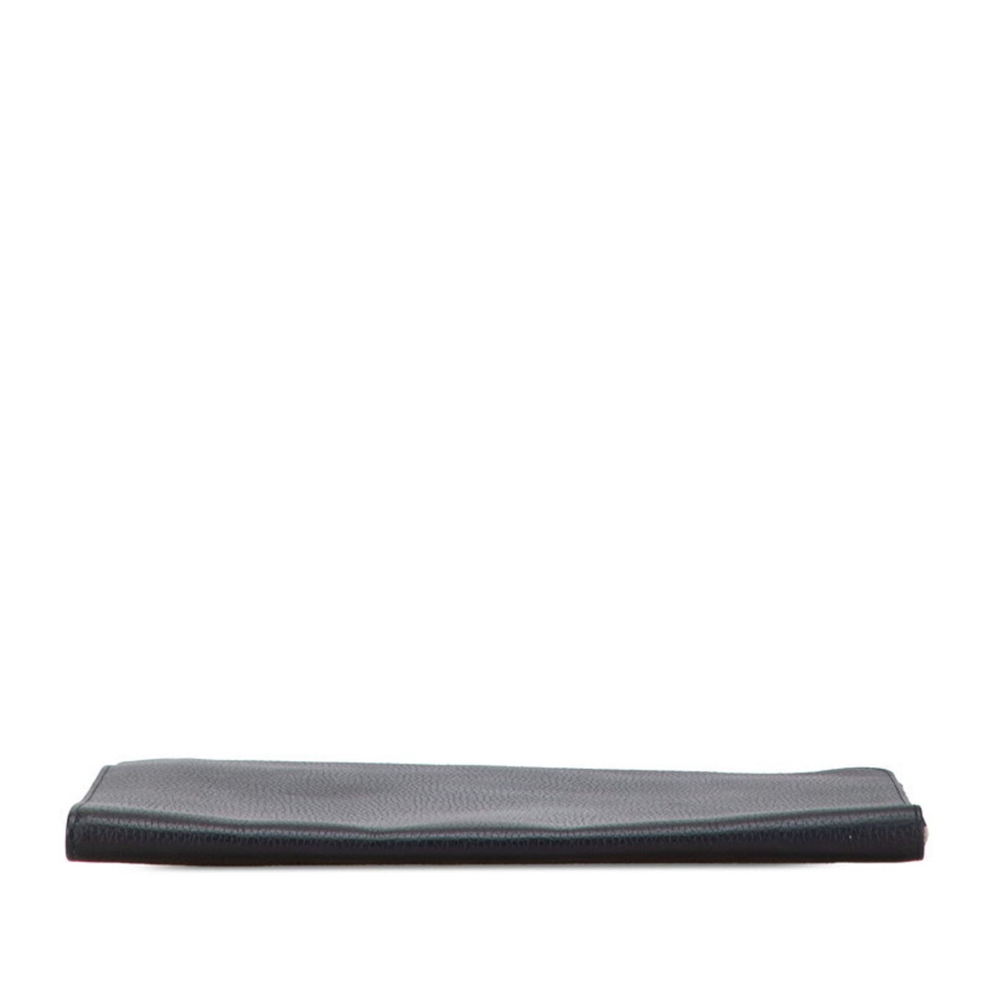Louis Vuitton Taurillon Black Noir Leather Clutch Bag Pochette