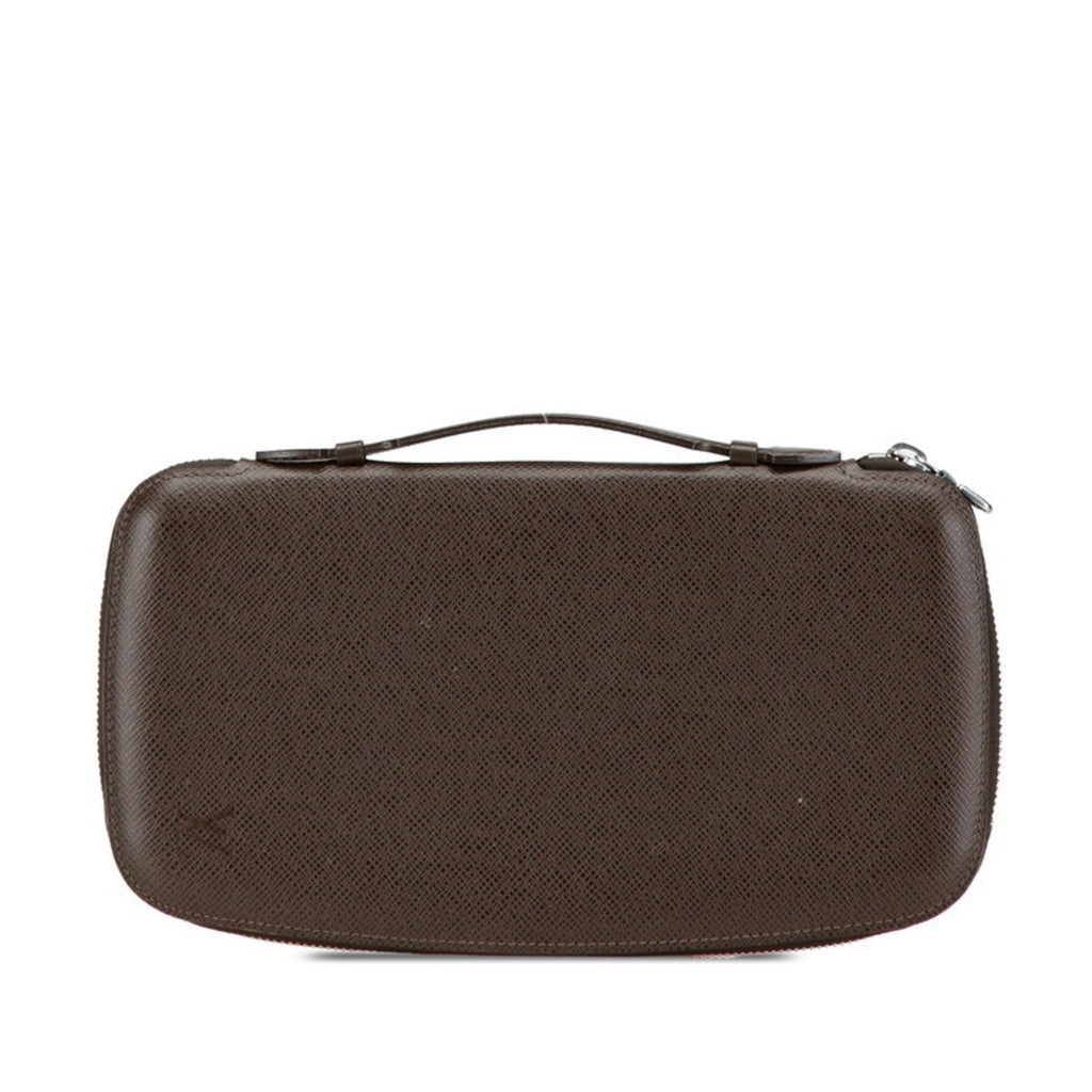 Louis Vuitton Brown Grizzly Leather Pvc Long Wallet